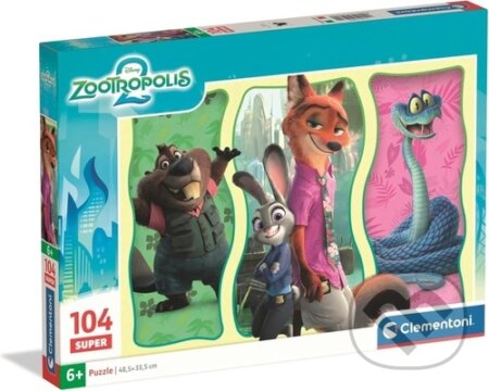 Puzzle: Puzzle Zootropolis SUPER 104 dílků (Clementoni). Clementoni, 2026 Puzzle: Puzzle Zootropolis SUPER 104 dílků (Clementoni). Clementoni, 2026