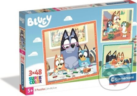 Puzzle: Puzzle Bluey 3x48 dílků (Clementoni). Clementoni, 2026 Puzzle: Puzzle Bluey 3x48 dílků (Clementoni). Clementoni, 2026