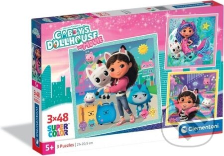 Puzzle: Puzzle Gábinin kouzelný domek 3x48 dílků (Clementoni). Clementoni, 2026 Puzzle: Puzzle Gábinin kouzelný domek 3x48 dílků (Clementoni). Clementoni, 2026