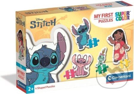 Puzzle: Moje první puzzle Stitch 4v1 (3,6,9,12 dílků) (Clementoni). Clementoni, 2026 Puzzle: Moje první puzzle Stitch 4v1 (3,6,9,12 dílků) (Clementoni). Clementoni, 2026