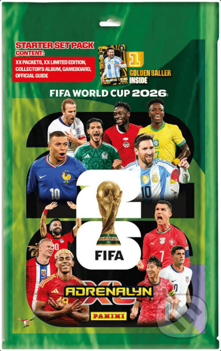 Spoločenská hra: Panini FIFA World Cup 2026 Adrenalyn Starter Set (album) ( Panini Group). Panini Group, 2026 Spoločenská hra: Panini FIFA World Cup 2026 Adrenalyn Starter Set (album) ( Panini Group). Panini Group, 2026