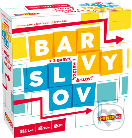 Společenská hra: Barvy slov (Alexis Allard a Joan Dufour). Mindok, 2026 Společenská hra: Barvy slov (Alexis Allard a Joan Dufour). Mindok, 2026