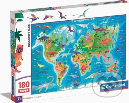 Puzzle: Puzzle Dinosauří mapa 180 dílků (Clementoni). Clementoni, 2026 Puzzle: Puzzle Dinosauří mapa 180 dílků (Clementoni). Clementoni, 2026