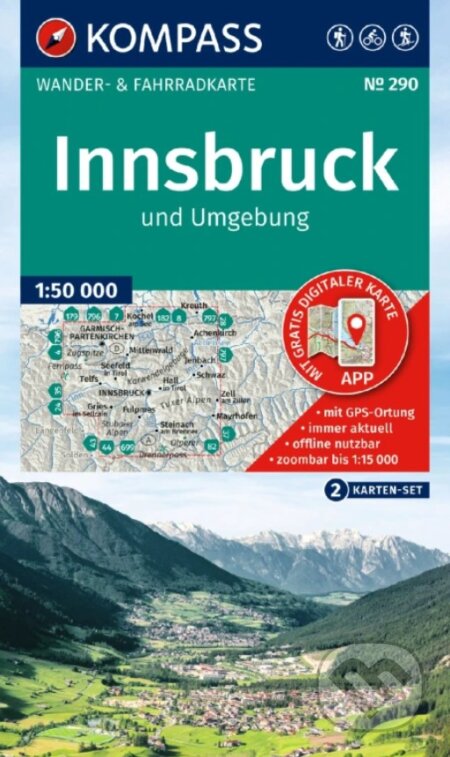 Innsbruck und Umgebung (Set 2 mapy) 1: 50 000 (Kompass). Kompass, 2026 Innsbruck und Umgebung (Set 2 mapy) 1: 50 000 (Kompass). Kompass, 2026