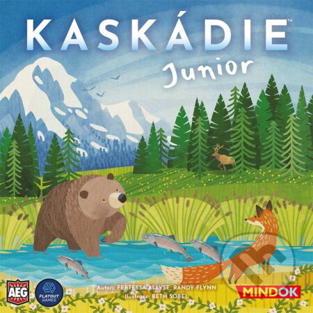 Spoločenská hra: Kaskádie Junior (Randy Flynn a Fertessa Allyse). Mindok, 2026 Spoločenská hra: Kaskádie Junior (Randy Flynn a Fertessa Allyse). Mindok, 2026