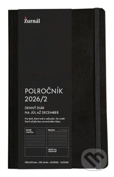 Kniha: Polročník 26/2 - diár na 2.polrok 2026 - Čierny (Žurnál). Žurnál, 2026 Kniha: Polročník 26/2 - diár na 2.polrok 2026 - Čierny (Žurnál). Žurnál, 2026