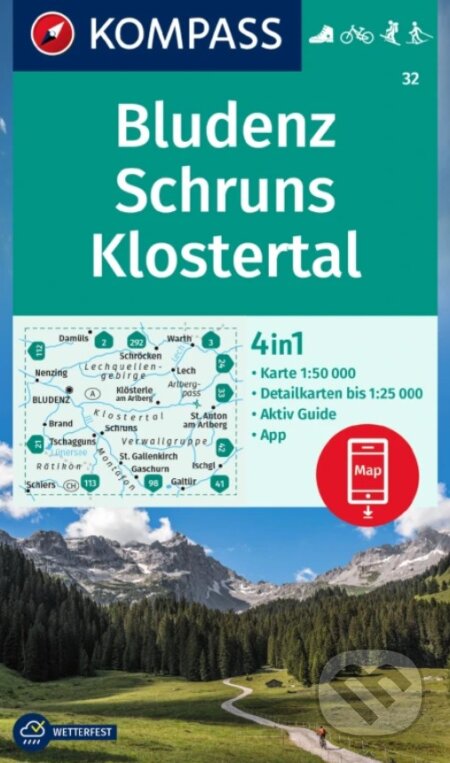 32 Bludenz, Schruns, Klostertal 1: 50 000 (Kompass). Kompass, 2023 32 Bludenz, Schruns, Klostertal 1: 50 000 (Kompass). Kompass, 2023