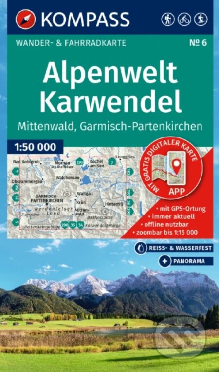 6 Alpenwelt Karwendel Mittenwald, Garmisch-Partenkirchen 1: 50 000 (Kompass). Kompass, 2025 6 Alpenwelt Karwendel Mittenwald, Garmisch-Partenkirchen 1: 50 000 (Kompass). Kompass, 2025