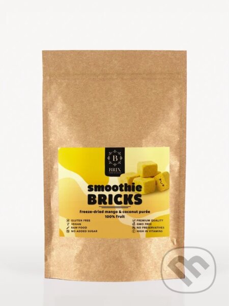 Kávy a čaje: Mrazom sušené Smoothie bricks Mango a kokos 30g (Brix). Brix, 2026 Kávy a čaje: Mrazom sušené Smoothie bricks Mango a kokos 30g (Brix). Brix, 2026