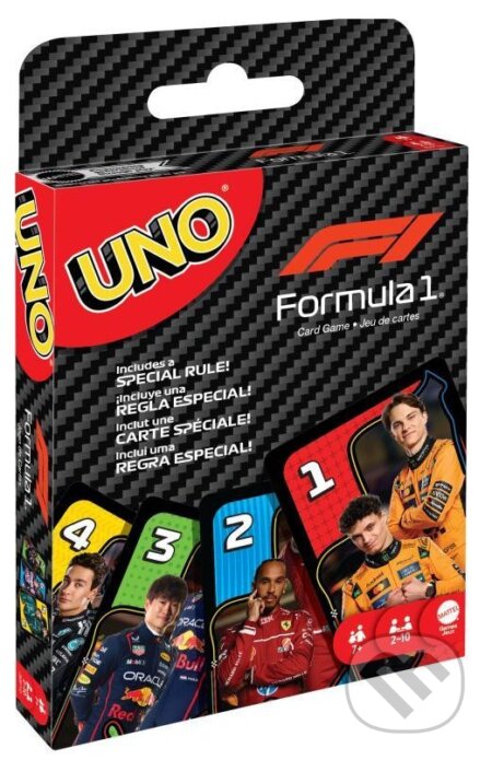 Společenská hra: Uno Formula 1 (Mattel). Mattel, 2026 Společenská hra: Uno Formula 1 (Mattel). Mattel, 2026