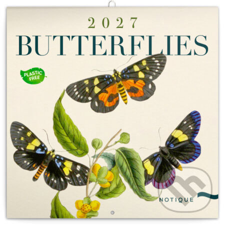NOTIQUE Nástenný poznámkový kalendár Butterflies (Motýle) 2027 (Notique). Notique, 2026 NOTIQUE Nástenný poznámkový kalendár Butterflies (Motýle) 2027 (Notique). Notique, 2026