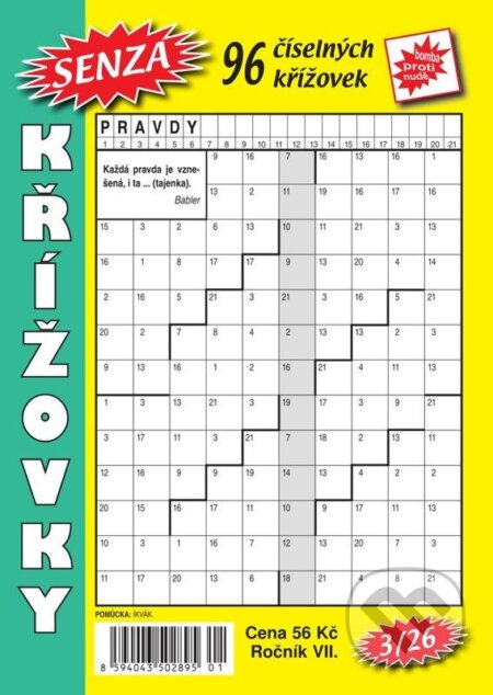 Senza číselné křížovky 3/2026 (Telpres). Telpres, 2026 Senza číselné křížovky 3/2026 (Telpres). Telpres, 2026