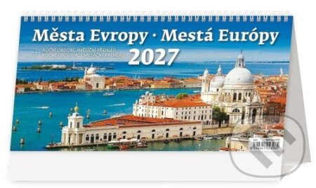 Plánovací stolní kalendář Města Evropy / Mestá Európy 2027 (Helma). Helma, 2026 Plánovací stolní kalendář Města Evropy / Mestá Európy 2027 (Helma). Helma, 2026