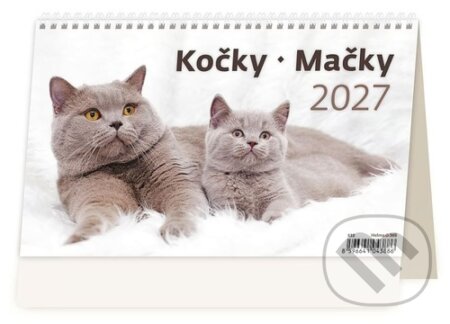 Kočky / Mačky 2027 - stolní kalendář (Helma). Helma, 2026 Kočky / Mačky 2027 - stolní kalendář (Helma). Helma, 2026