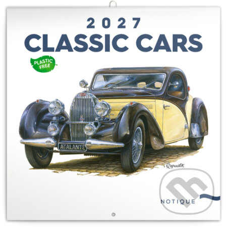 NOTIQUE Nástenný poznámkový kalendár Classic Cars 2027 (Notique). Notique, 2026 NOTIQUE Nástenný poznámkový kalendár Classic Cars 2027 (Notique). Notique, 2026