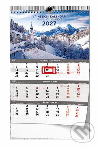 Tříměsíční kalendář 2027 Obrázkový - nástěnný kalendář (Baloušek). Baloušek, 2026 Tříměsíční kalendář 2027 Obrázkový - nástěnný kalendář (Baloušek). Baloušek, 2026