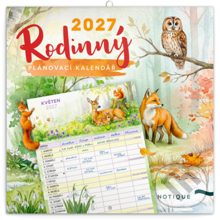 NOTIQUE Nástěnný Rodinný plánovací kalendář Zvířátka 2027 (Notique). Notique, 2026 NOTIQUE Nástěnný Rodinný plánovací kalendář Zvířátka 2027 (Notique). Notique, 2026