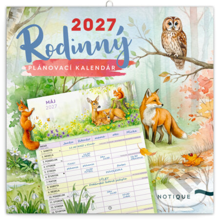 NOTIQUE Nástenný Rodinný plánovací kalendár Zvieratká 2027 (Notique). Notique, 2026 NOTIQUE Nástenný Rodinný plánovací kalendár Zvieratká 2027 (Notique). Notique, 2026