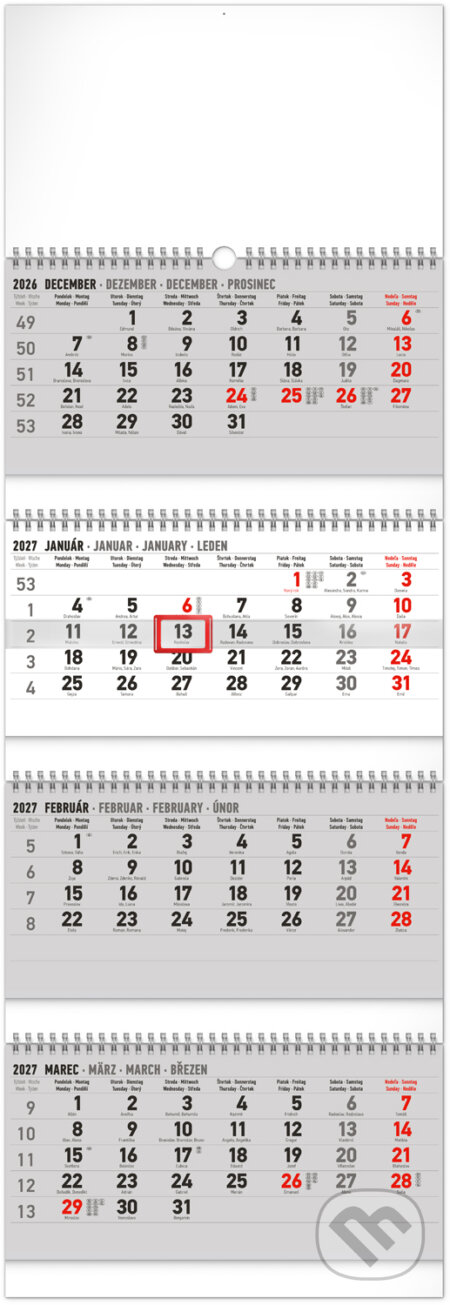 NOTIQUE Nástenný 4-mesačný kalendár štandard skladací 2027 (Notique). Notique, 2026 NOTIQUE Nástenný 4-mesačný kalendár štandard skladací 2027 (Notique). Notique, 2026
