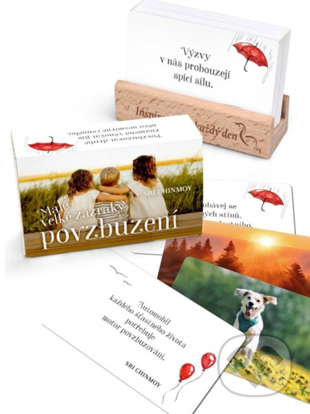 Kniha: Malé velké zázraky povzbuzení - karty s dřevěným stojánkem (Sri Chinmoy). Madal Bal, 2026 Kniha: Malé velké zázraky povzbuzení - karty s dřevěným stojánkem (Sri Chinmoy). Madal Bal, 2026