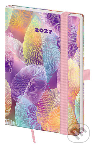 Kapesní diář 2027 A6 Vario Feathers s gumičkou (Helma). Helma, 2026 Kapesní diář 2027 A6 Vario Feathers s gumičkou (Helma). Helma, 2026