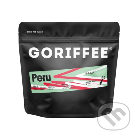 Kávy a čaje: Peru La Cima Washed Espresso 250 g (Goriffee). Goriffee, 2026 Kávy a čaje: Peru La Cima Washed Espresso 250 g (Goriffee). Goriffee, 2026