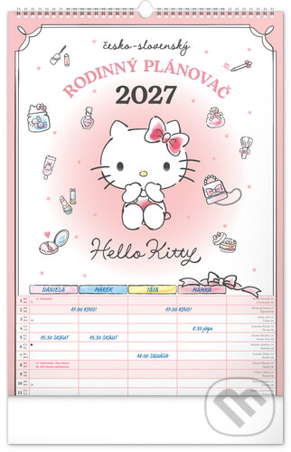 NOTIQUE Nástěnný česko-slovenský Rodinný plánovač Hello Kitty 2027 (Notique). Notique, 2026 NOTIQUE Nástěnný česko-slovenský Rodinný plánovač Hello Kitty 2027 (Notique). Notique, 2026