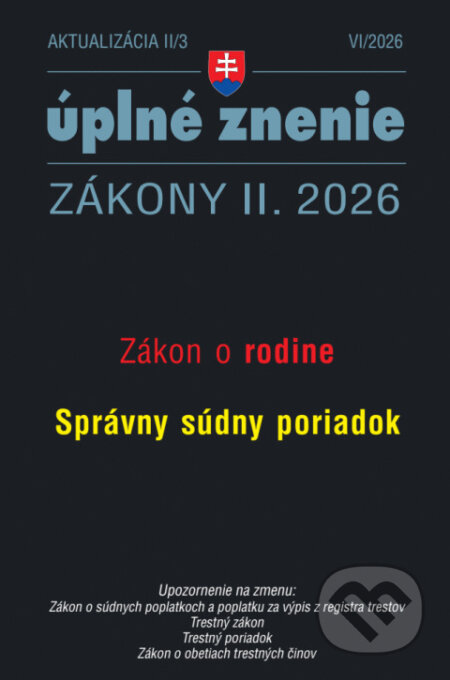 Kniha: Aktualizácia II/3 / 2026 - Správny súdny poriadok (Poradca s.r.o.). Poradca s.r.o., 2026 Kniha: Aktualizácia II/3 / 2026 - Správny súdny poriadok (Poradca s.r.o.). Poradca s.r.o., 2026