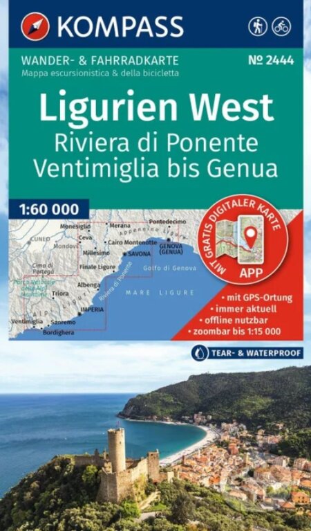 2444 Ligurien West- Riviera di Ponente, Ventimiglia bis Genua 1: 60 000 (Kompass). Kompass, 2026 2444 Ligurien West- Riviera di Ponente, Ventimiglia bis Genua 1: 60 000 (Kompass). Kompass, 2026