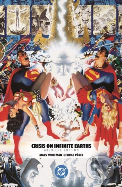 Kniha: Crisis on Infinite Earths: Absolute Edition (George Perez a Marvin Wolfman). DC Comics, 2026 Kniha: Crisis on Infinite Earths: Absolute Edition (George Perez a Marvin Wolfman). DC Comics, 2026