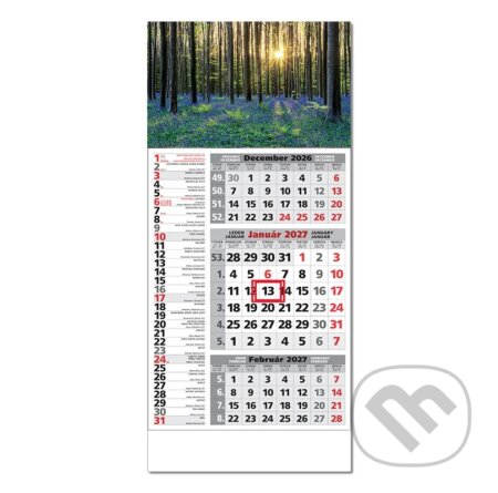 Štandard 3-mesačný kombinovaný nástenný kalendár 2027 - rozkvitnutý les (Spektrum grafik). Spektrum grafik, 2026 Štandard 3-mesačný kombinovaný nástenný kalendár 2027 - rozkvitnutý les (Spektrum grafik). Spektrum grafik, 2026