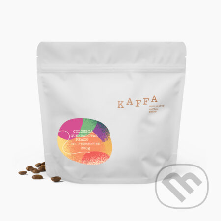 Kávy a čaje: KAFFA COLOMBIA QUEBRADITAS PEACH 250g (KAFFA). KAFFA, 2026 Kávy a čaje: KAFFA COLOMBIA QUEBRADITAS PEACH 250g (KAFFA). KAFFA, 2026