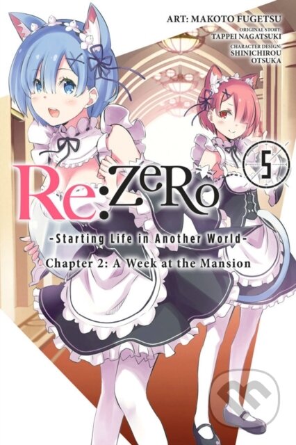 Kniha: Re:ZERO -Starting Life in Another World-, Chapter 2: A Week at the Mansion, Vol. 5 (manga) (Bianca Pistillo, Tappei Nagatsuki, Shinichirou Otsuka, Makoto Fugetsu a Jeremiah Bourque). Yen Press, 2018 Kniha: Re:ZERO -Starting Life in Another World-, Chapter 2: A Week at the Mansion, Vol. 5 (manga) (Bianca Pistillo, Tappei Nagatsuki, Shinichirou Otsuka, Makoto Fugetsu a Jeremiah Bourque). Yen Press, 2018