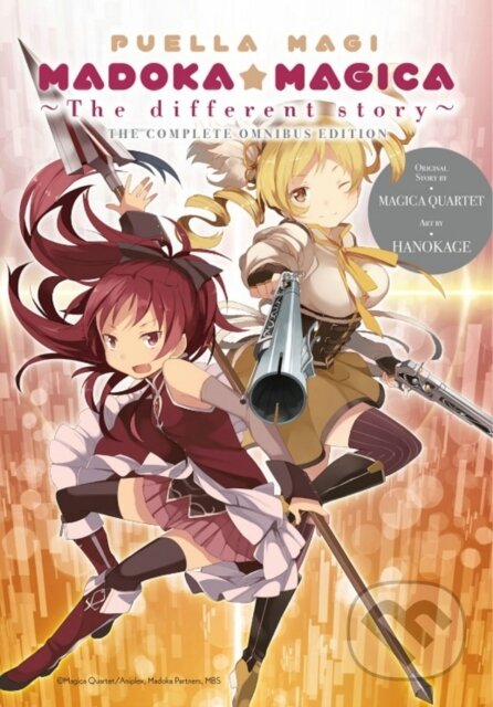 Kniha: Puella Magi Madoka Magica: The Different Story (Hanokage Hanokage, William Flanagan, Magica Quartet a Lys Blakeslee). Yen Press, 2020 Kniha: Puella Magi Madoka Magica: The Different Story (Hanokage Hanokage, William Flanagan, Magica Quartet a Lys Blakeslee). Yen Press, 2020