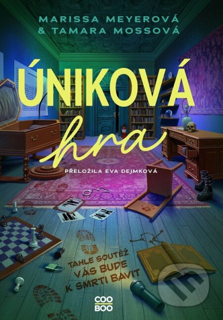 Kniha: Úniková hra (Marissa Meyer a Tamara Moss). CooBoo CZ, 2026 Kniha: Úniková hra (Marissa Meyer a Tamara Moss). CooBoo CZ, 2026