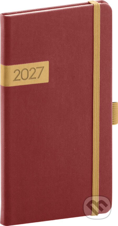 NOTIQUE Vreckový diár Twill 2027 (bordó-zlatý) (Notique). Notique, 2026 NOTIQUE Vreckový diár Twill 2027 (bordó-zlatý) (Notique). Notique, 2026