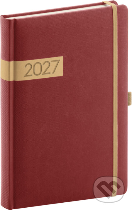 NOTIQUE Denný diár Twill 2027 (bordovo-zlatý) (Notique). Notique, 2026 NOTIQUE Denný diár Twill 2027 (bordovo-zlatý) (Notique). Notique, 2026