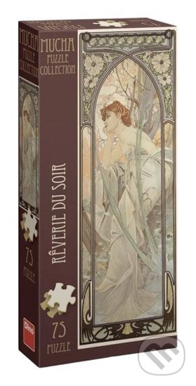Puzzle: Puzzle 75 Alfons Mucha Snění večera (Dino). Dino, 2026 Puzzle: Puzzle 75 Alfons Mucha Snění večera (Dino). Dino, 2026