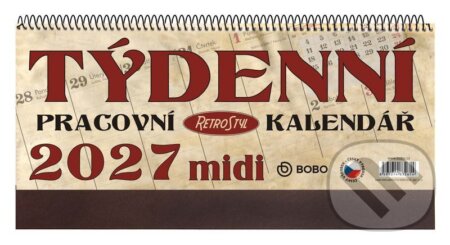 Pracovní kalendář 2027 RETRO MIDI - stolní kalendář (BOBO BLOK). BOBO BLOK, 2026 Pracovní kalendář 2027 RETRO MIDI - stolní kalendář (BOBO BLOK). BOBO BLOK, 2026