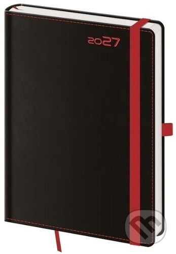 Týdenní diář 2027 A5 Black Red s poutkem (Helma). Helma, 2026 Týdenní diář 2027 A5 Black Red s poutkem (Helma). Helma, 2026