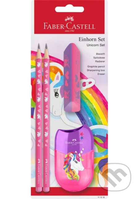 Unicorn Grafitová ceruzka+guma+strúhadlo, set (Faber-Castell). Faber-Castell Unicorn Grafitová ceruzka+guma+strúhadlo, set (Faber-Castell). Faber-Castell