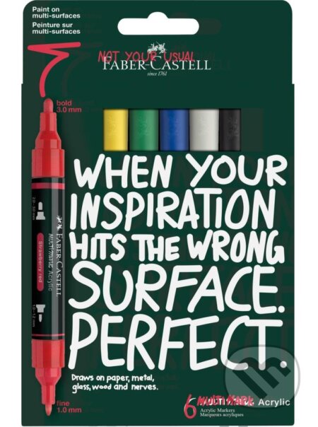 Akrylové popisovače multimark Set 6 Basic (Faber-Castell). Faber-Castell Akrylové popisovače multimark Set 6 Basic (Faber-Castell). Faber-Castell