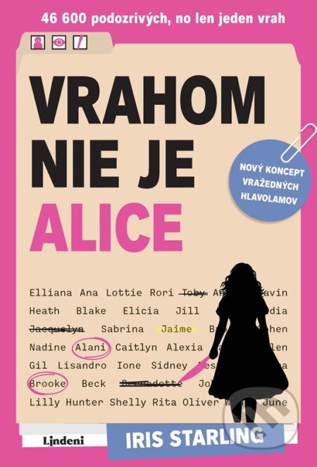 Kniha: Vrahom nie je Alice (Iris Starling). Lindeni, 2026 Kniha: Vrahom nie je Alice (Iris Starling). Lindeni, 2026