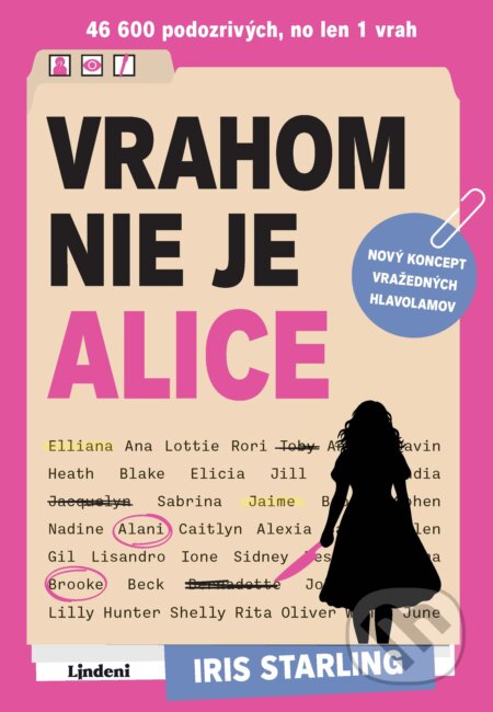 Kniha: Vrahom nie je Alice (Iris Starling). Lindeni, 2026 Kniha: Vrahom nie je Alice (Iris Starling). Lindeni, 2026