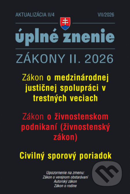 Kniha: Aktualizácia II/4 / 2026 - Trestné právo a Civilné spory (Autorský kolektív). Poradca s.r.o., 2026 Kniha: Aktualizácia II/4 / 2026 - Trestné právo a Civilné spory (Autorský kolektív). Poradca s.r.o., 2026