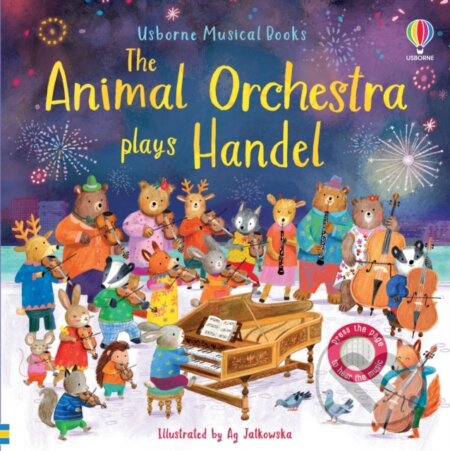 Kniha: The Animal Orchestra Plays Handel (Sam Taplin). Usborne, 2026 Kniha: The Animal Orchestra Plays Handel (Sam Taplin). Usborne, 2026