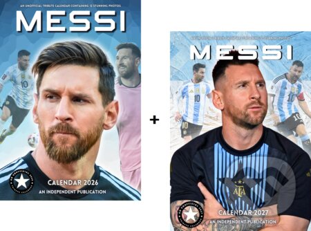 Set dvou nástěnných kalendářů na rok 2027 a 2026: Lionel Messi (A3 420 x 297 mm) (Cure Pink). Cure Pink, 2026 Set dvou nástěnných kalendářů na rok 2027 a 2026: Lionel Messi (A3 420 x 297 mm) (Cure Pink). Cure Pink, 2026