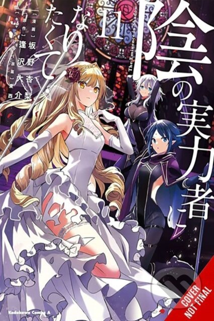 Kniha: The Eminence in Shadow, Vol. 11 (manga) (Anri Sakano, Nathaniel Hiroshi Thrasher a Daisuke Aizawa). Yen Press, 2024 Kniha: The Eminence in Shadow, Vol. 11 (manga) (Anri Sakano, Nathaniel Hiroshi Thrasher a Daisuke Aizawa). Yen Press, 2024