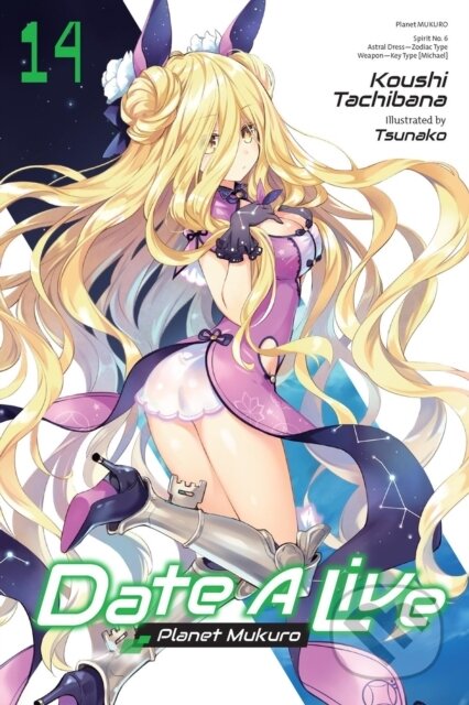 Kniha: Date A Live, Vol. 14 (light novel) (Jocelyne Allen, Tsunako Tsunako a Koushi Tachibana). Yen Press, 2025 Kniha: Date A Live, Vol. 14 (light novel) (Jocelyne Allen, Tsunako Tsunako a Koushi Tachibana). Yen Press, 2025