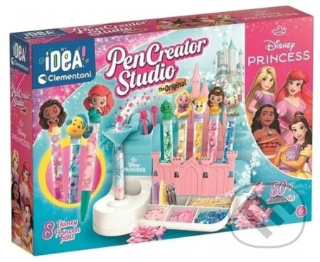 Společenská hra: IDEA Továrna na pera Disney princezny (Clementoni). Clementoni, 2026 Společenská hra: IDEA Továrna na pera Disney princezny (Clementoni). Clementoni, 2026